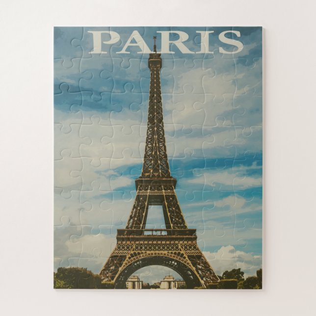 Postcard-style Eiffel Tower In Paris Jigsaw Puzzle (Vertical)