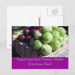 Postcard - Support Farmers Market - Cabbages