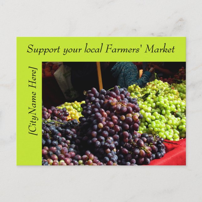 Postcard - Support Farmers Market - Grapes (Front)