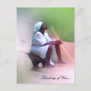 Postcard Template - Black Haitian woman sitting