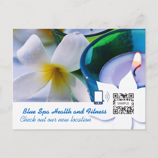Postcard Template Blue Spa (Front)