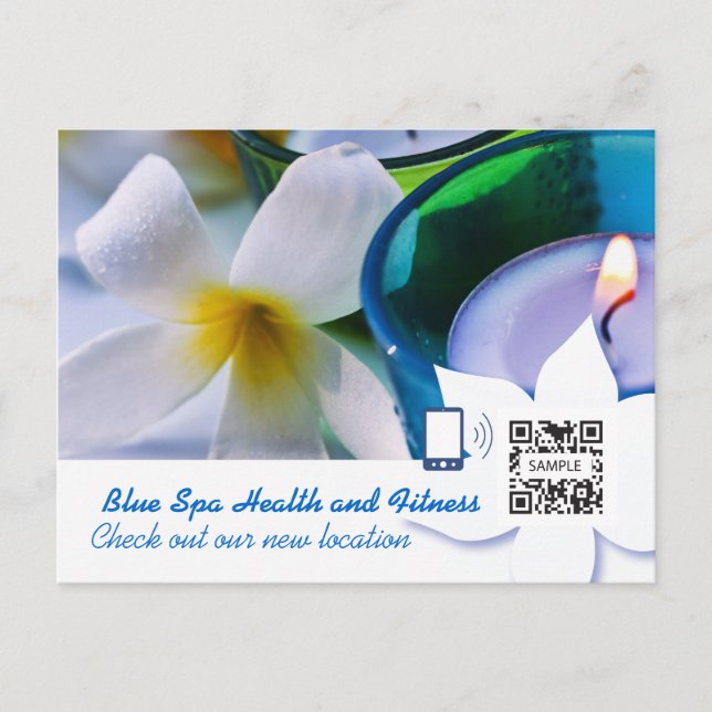 Postcard Template Blue Spa (Front)