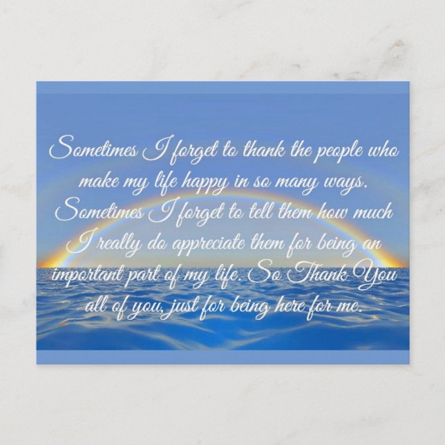 Postcard/Thank You with Rainbow Postcard (Front)