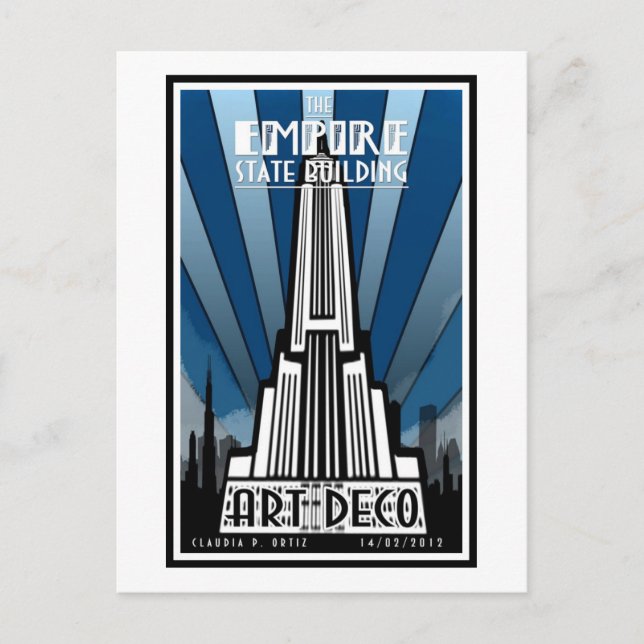 Postcard - The Empire State Building Art Deco (Front)