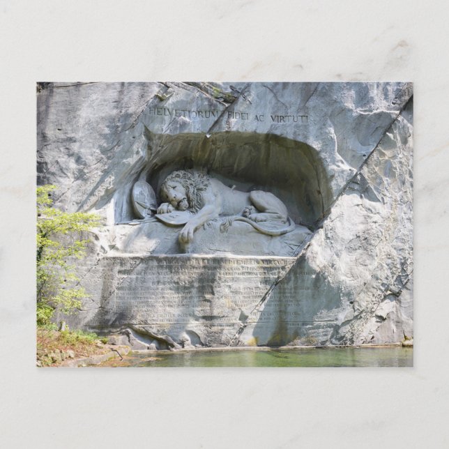 Postcard The Lion Monument, Lucerne, Switzerland (Front)