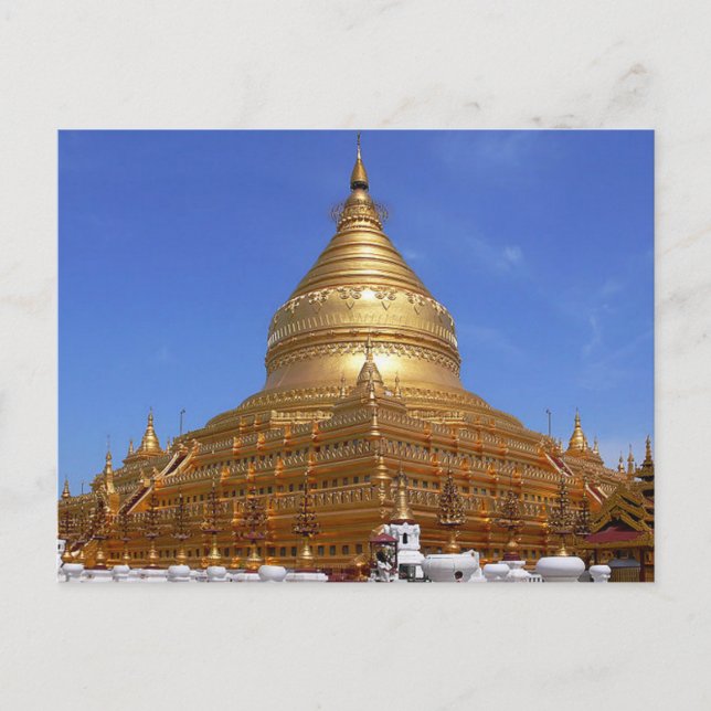 Postcard The Shwezigon Pagoda, Myanmar Burma (Front)