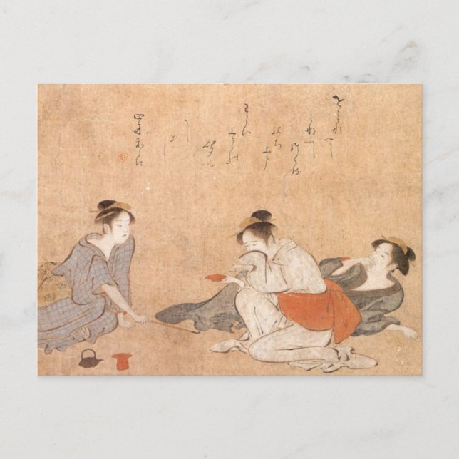 Postcard Three Drunken Women Torii Kiyonaga (Front)