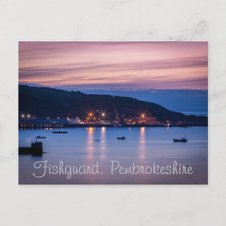 Postcard twilight Fishguard Pembrokeshire Wales