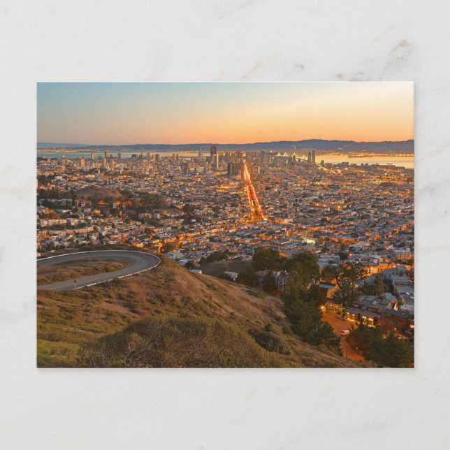 Postcard Twin Peaks, San Francisco, California (Front)