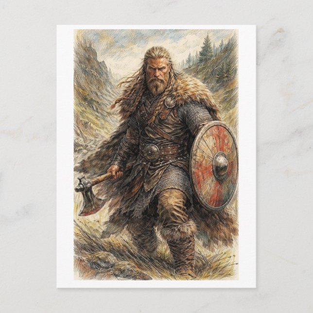 Postcard. Viking warrior Postcard (Front)