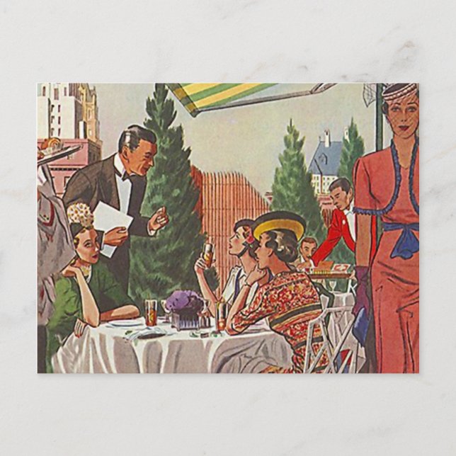 Postcard Vintage Afternoon Tea Luncheon Friends (Front)