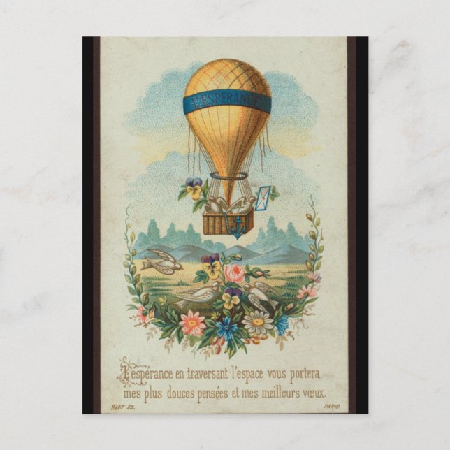 Postcard-Vintage Art-Hot Air Balloons 6 Postcard (Front)