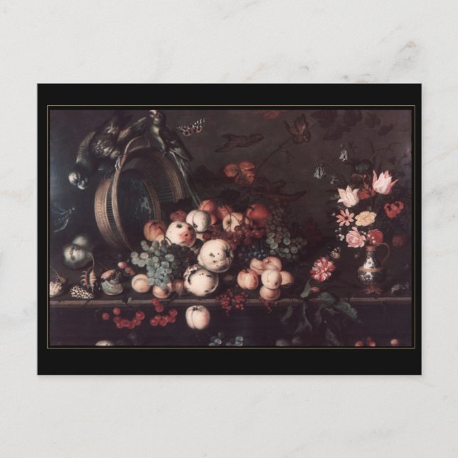 Postcard Vintage Art Still Life Flowers (Front)