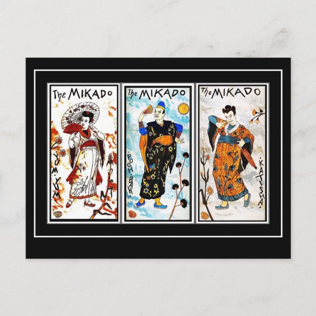 Postcard Vintage Asian Art Mikado (Front)