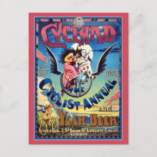 Postcard: Vintage Bicycle Art - Cyclist Year Book Postcard