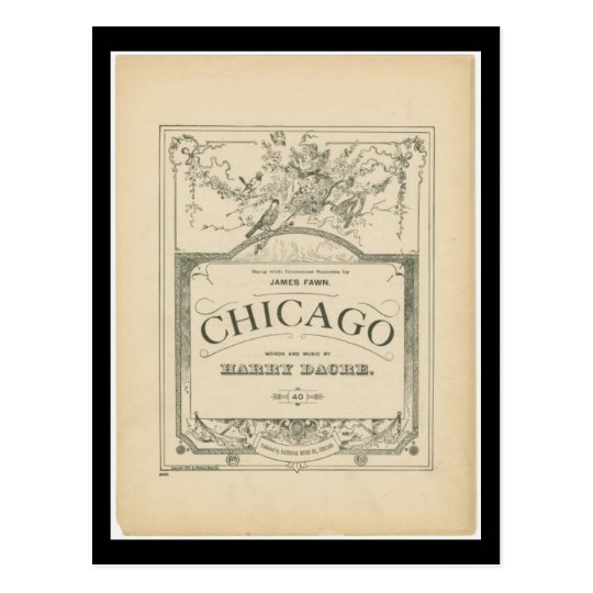 Postcard-Vintage Chicago Art-Chicago Words & Music Postcard