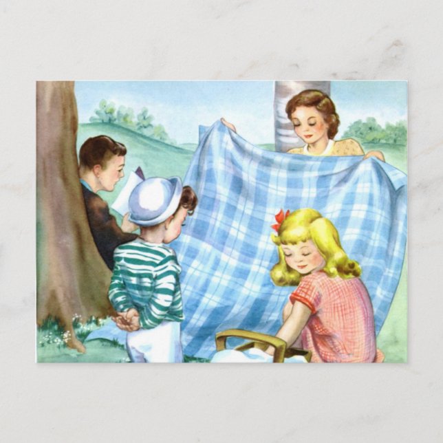 Postcard-Vintage Family Picnic Postcard (Front)