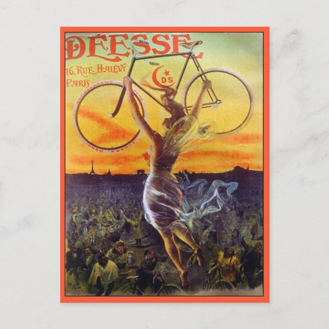 Postcard: Vintage French Bicycle Art Postcard (Front)
