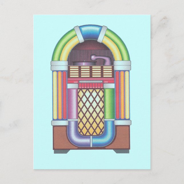Postcard Vintage Jukebox Retro Party Invitations (Front)