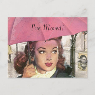 Postcard Vintage New Home Job I've Moved Address