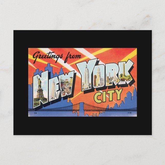 Postcard Vintage New York City Poster (Front)