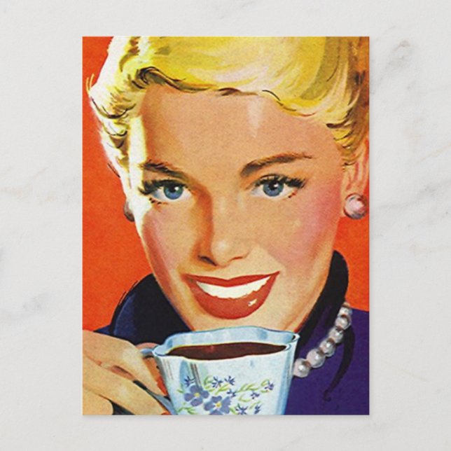 Postcard Vintage Retro Coffee Klatch Klatsch PC (Front)