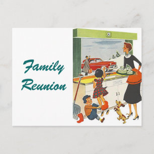 Postcard Vintage Retro Family Renuion Announcement