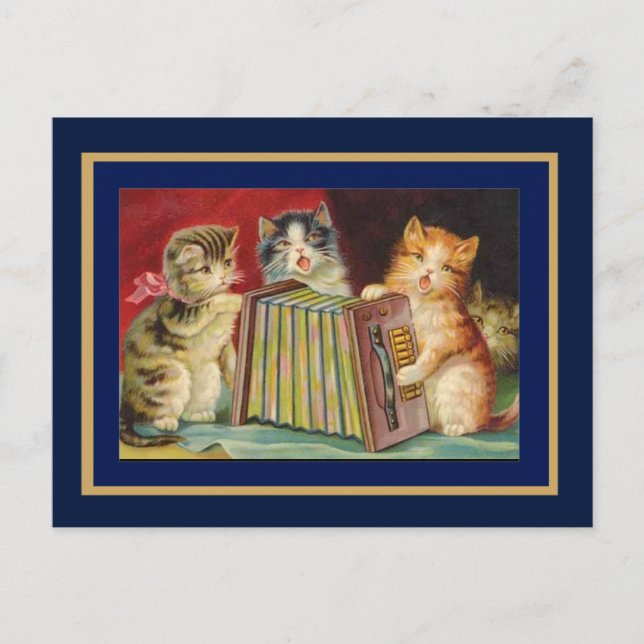Postcard Vintage Singing Cats (Front)