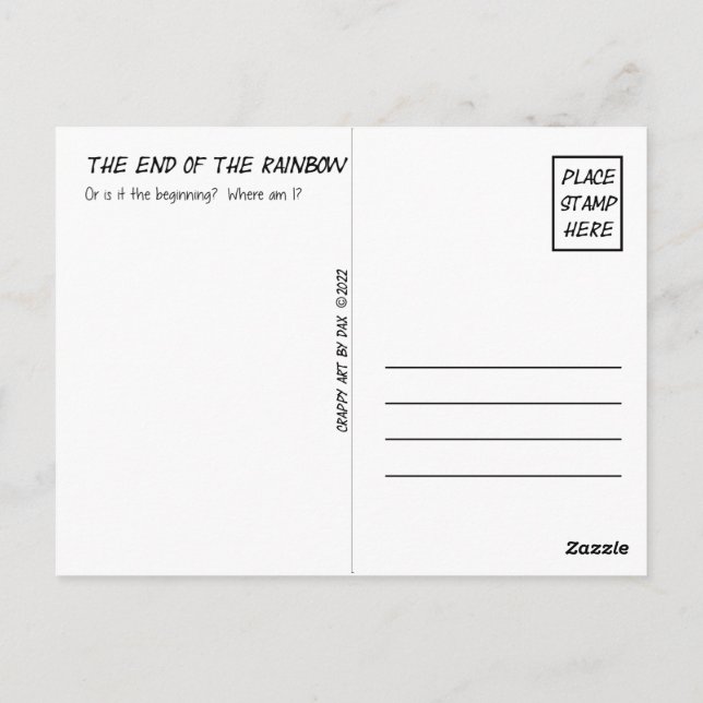 Postcard, Violet, Purple, End of the Rainbow Postcard (Back)