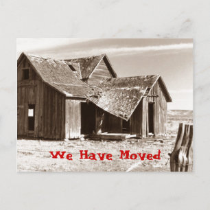 Postcard We Have Moved Ramshackle Shack Home House