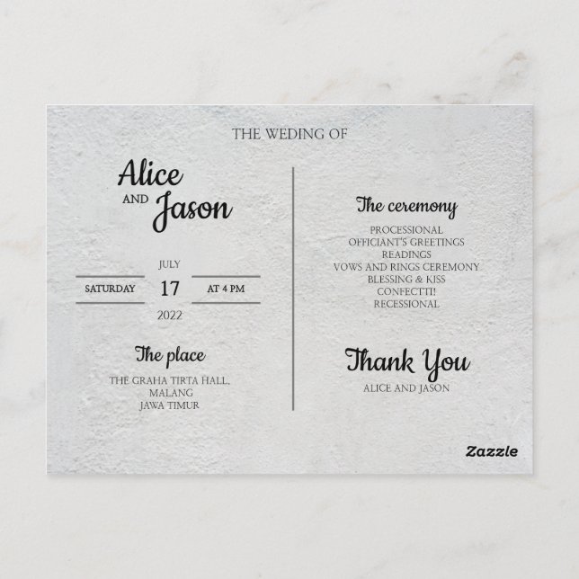 Postcard weding (Back)