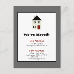 POSTCARD: We've Moved! Classic House (grey) Announcement Postcard