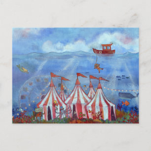 Postcard Whimsical Underwater Circus 