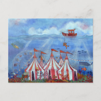 Postcard Whimsical Underwater Circus