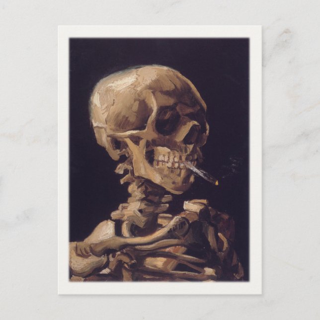 Postcard With A Smoking Skull (Front)