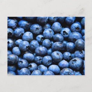 Postcard with blueberries