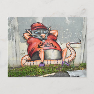 Postcard with Chilling Mouse (German graffiti)