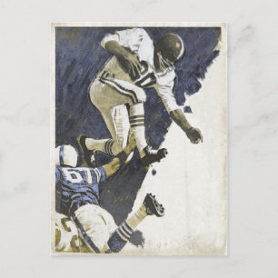 Postcard with Cool Action Packed Football Print