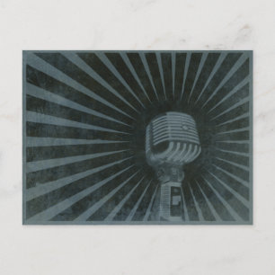 Postcard with Cool Vintage Microphone