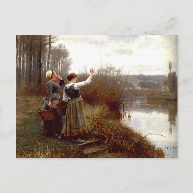 Postcard With Daniel Ridgway Knight Painting (Front)