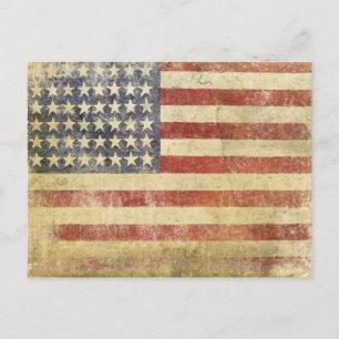 Postcard with Dirty Vintage Stars and Stripes