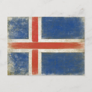 Postcard with Distressed Flag from Iceland
