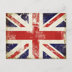 Postcard with Distressed Great Britain Flag