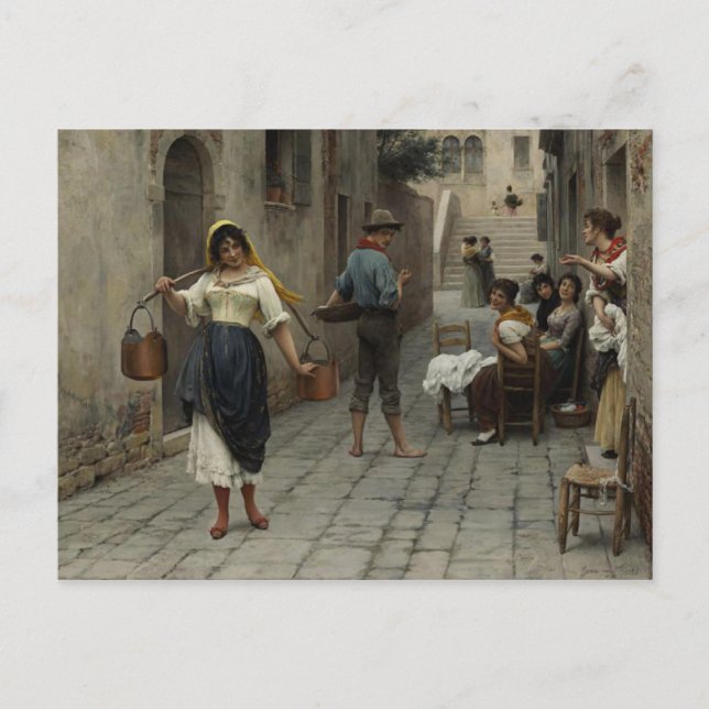 Postcard With Eugene de Blaas Painting (Front)