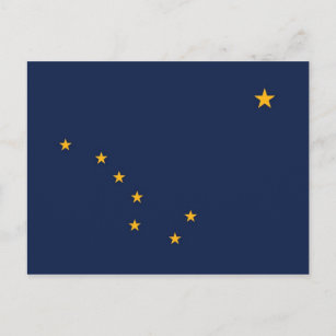 Postcard with Flag of Alaska State - USA