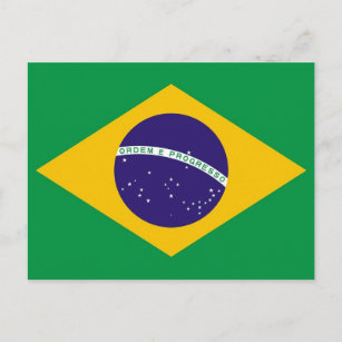 Postcard with Flag of Brazil