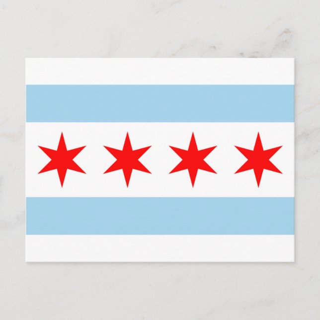 Postcard with Flag of Chicago, Illinois State, USA (Front)