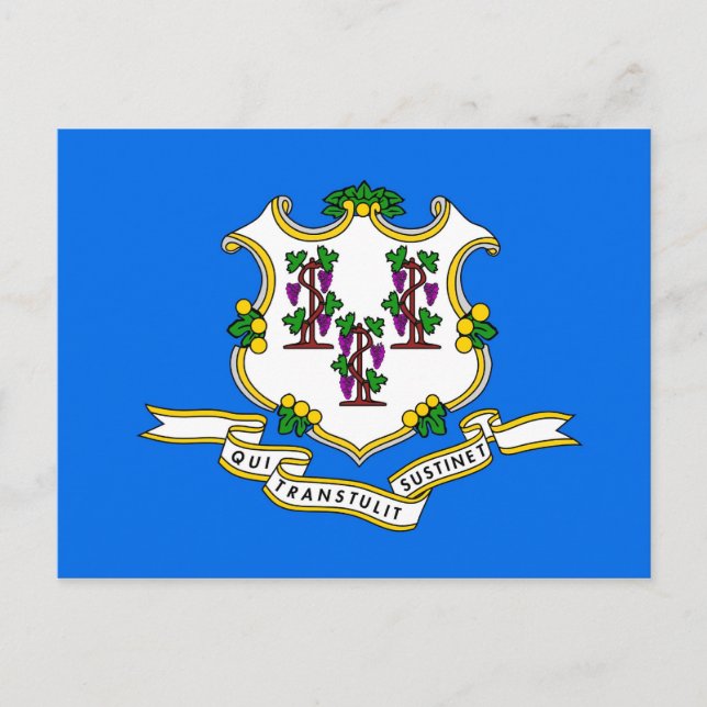 Postcard with Flag of Connecticut State - USA (Front)
