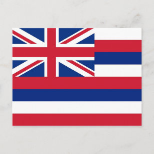 Postcard with Flag of Hawaii State - USA