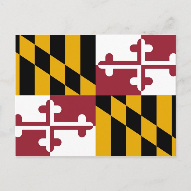 Postcard with Flag of Maryland State - USA (Front)